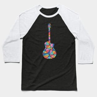 Geometric Colorful Acoustic Guitar Baseball T-Shirt